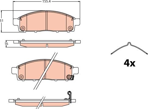 TRW GDB2124 - Тормозные колодки, дисковые, комплект www.parts5.com