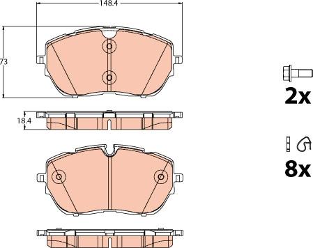 TRW GDB2121 - Brake Pad Set, disc brake www.parts5.com