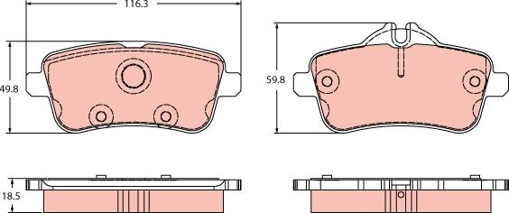 TRW GDB2391 - Set placute frana,frana disc www.parts5.com