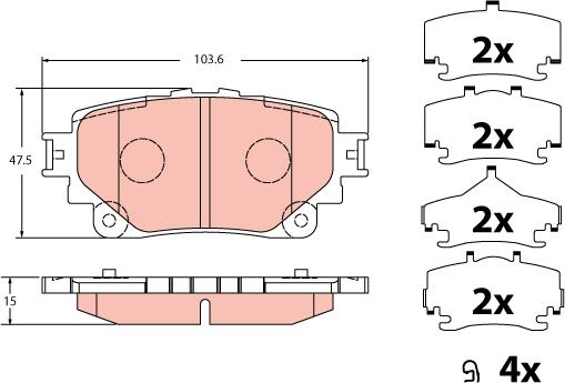 TRW GDB2343 - Set placute frana,frana disc parts5.com