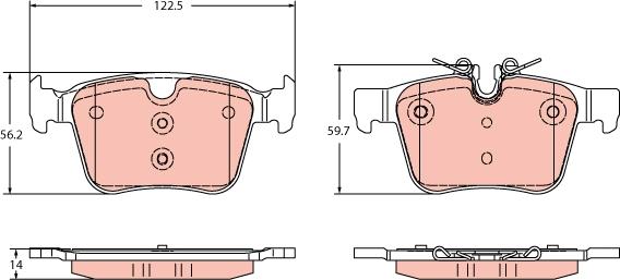 TRW GDB2351 - Komplet zavornih oblog, ploscne (kolutne) zavore www.parts5.com