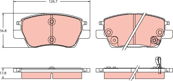 TRW GDB2387 - Brake Pad Set, disc brake www.parts5.com