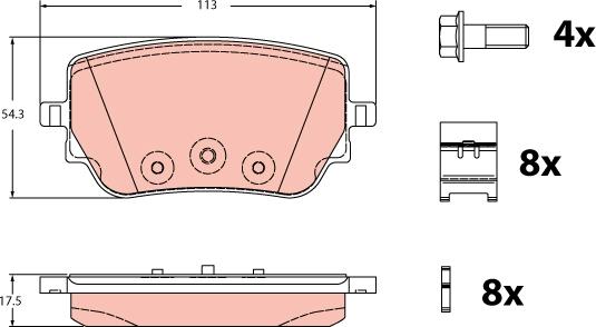 TRW GDB2331 - Σετ τακάκια, δισκόφρενα www.parts5.com