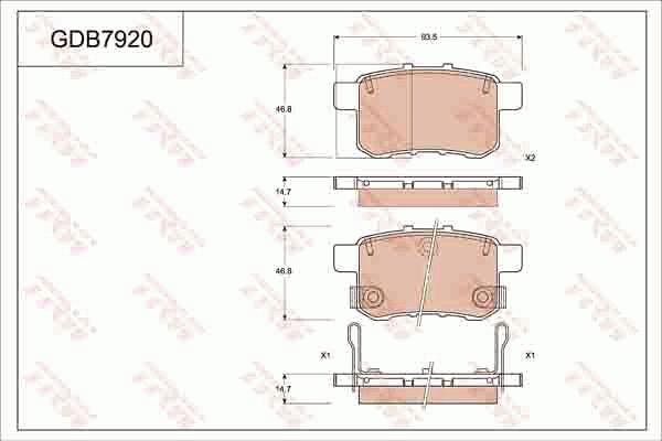 TRW GDB7920 - Тормозные колодки, дисковые, комплект www.parts5.com