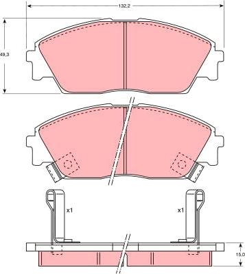 TRW GDB763 - Тормозные колодки, дисковые, комплект www.parts5.com