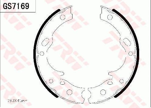 TRW GS7169 - Zestaw szczęk hamulcowych, hamulec postojowy www.parts5.com