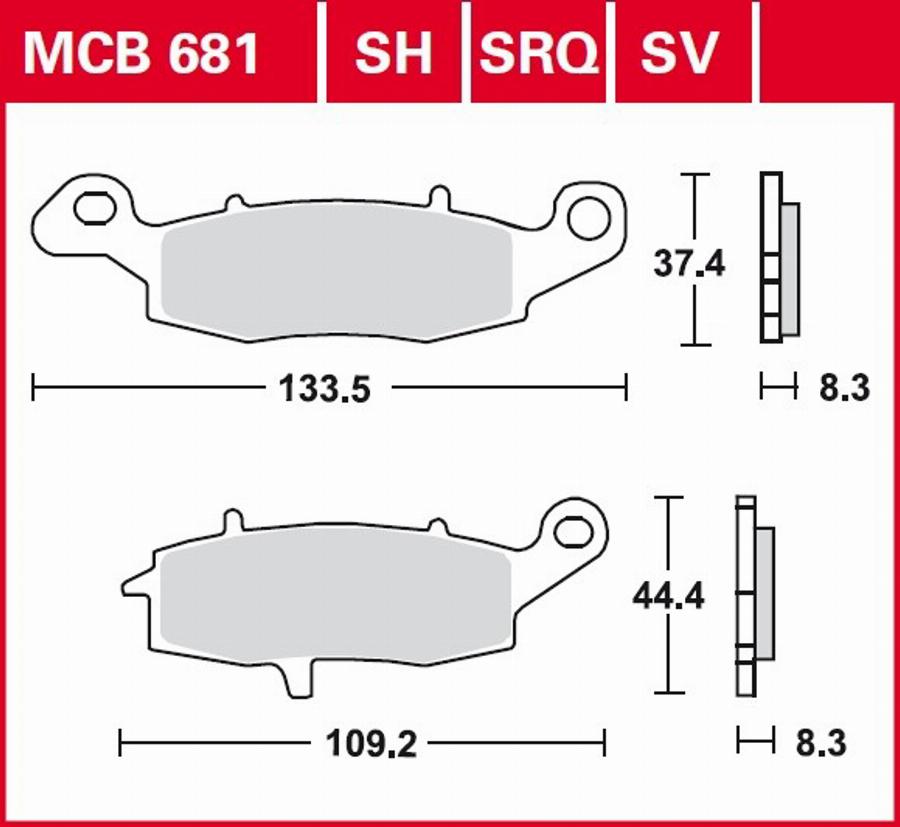 TRW MCB681 - Brake Pad Set, disc brake www.parts5.com