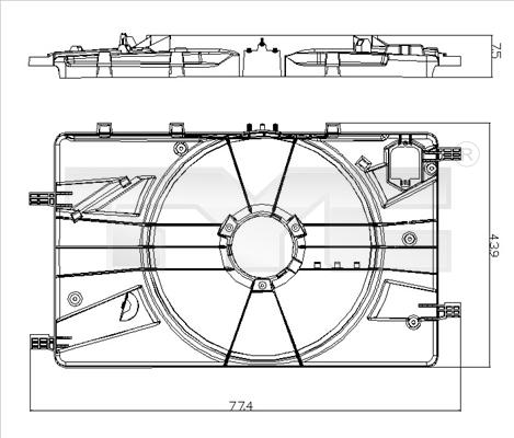 TYC 825-0018-1 - Soporte, ventilador del radiador www.parts5.com