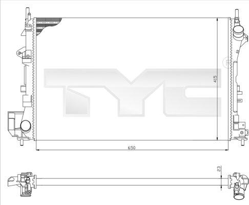 TYC 725-0009 - Hladilnik, hlajenje motorja www.parts5.com