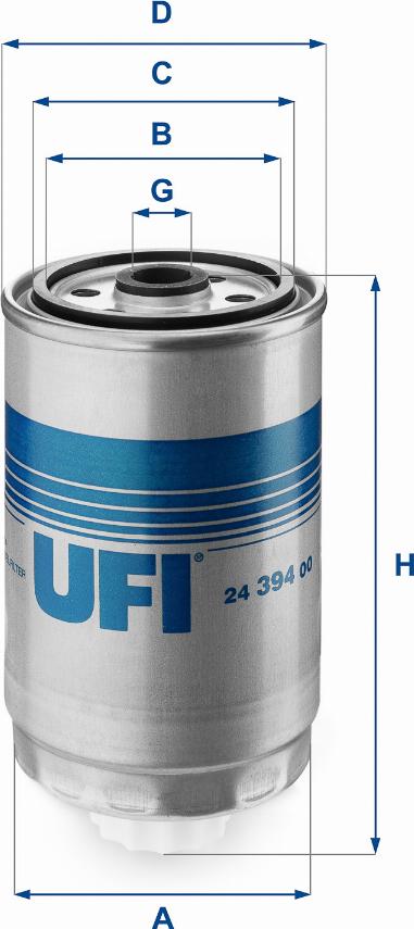 UFI 24.394.00 - Φίλτρο καυσίμου www.parts5.com