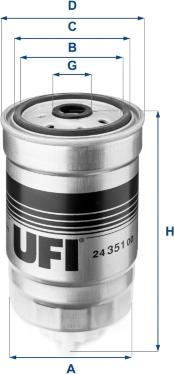 UFI 24.351.00 - Kütusefilter www.parts5.com