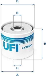 UFI 24.360.01 - Топливный фильтр www.parts5.com