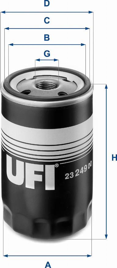 UFI 23.249.00 - Filtro de aceite www.parts5.com