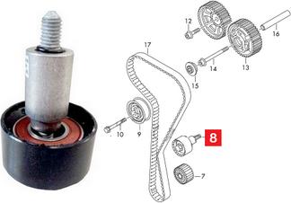 VAG 04E 109 244B - Deflection / Guide Pulley, timing belt www.parts5.com