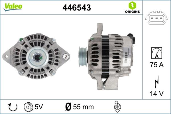 Valeo 446543 - Alternador www.parts5.com