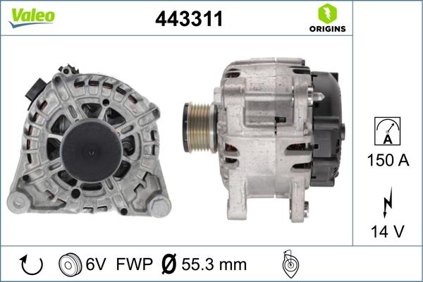 Valeo 443311 - Alternátor www.parts5.com