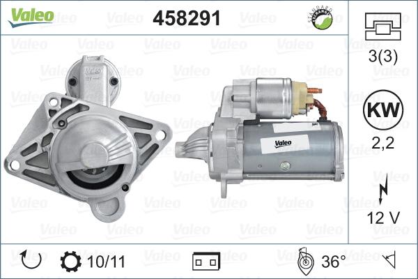 Valeo 458291 - Käynnistinmoottori www.parts5.com