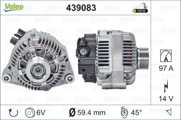 Valeo 439083 - Generator / Alternator www.parts5.com