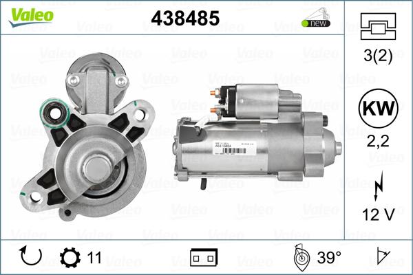 Valeo 438485 - Käynnistinmoottori www.parts5.com