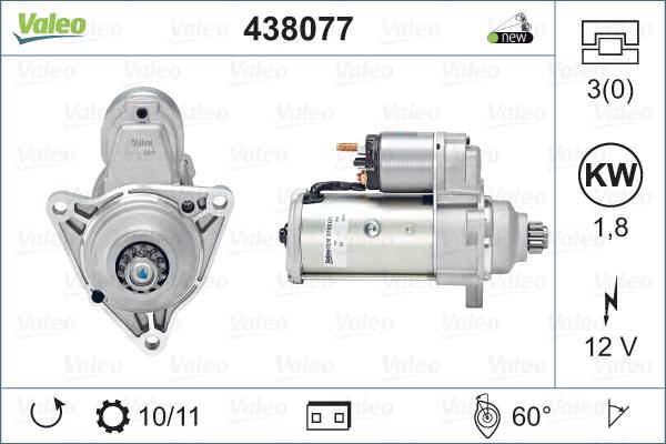 Valeo 438077 - Стартер www.parts5.com