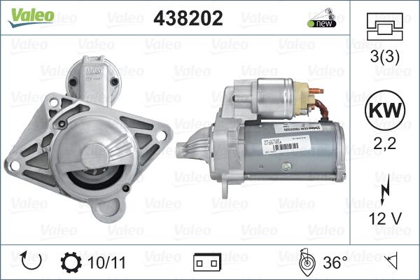 Valeo 438202 - Käynnistinmoottori www.parts5.com