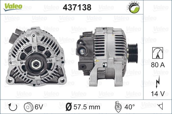 Valeo 437138 - Генератор www.parts5.com