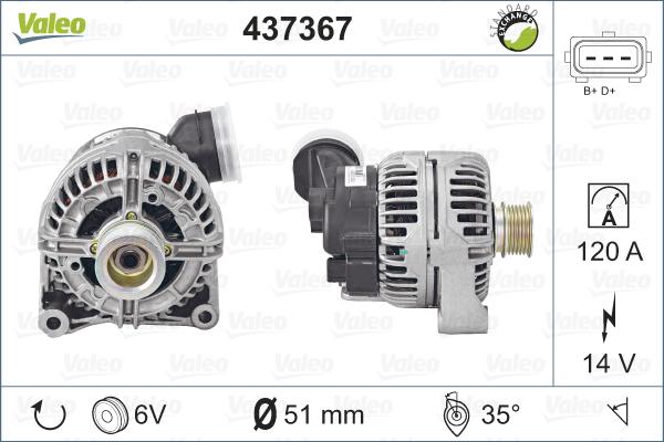 Valeo 437367 - Alternator parts5.com
