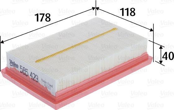 Valeo 585429 - Air Filter www.parts5.com