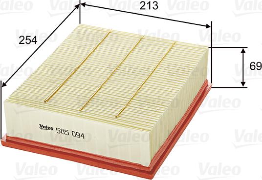 Valeo 585094 - Zracni filter parts5.com