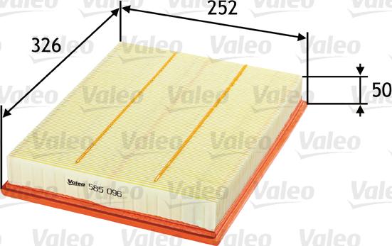 Valeo 585096 - Filtro de aire www.parts5.com