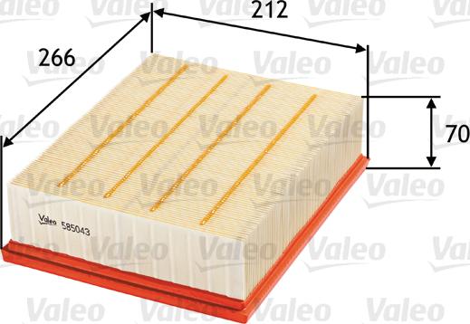 Valeo 585043 - Filter za vazduh www.parts5.com