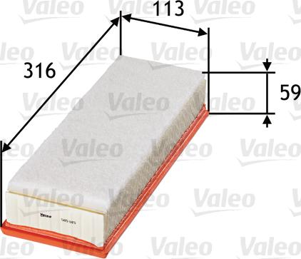 Valeo 585015 - Vzduchový filter www.parts5.com