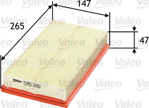 Valeo 585010 - Filtro de aire www.parts5.com