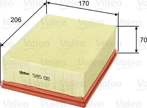 Valeo 585011 - Filter za vazduh www.parts5.com