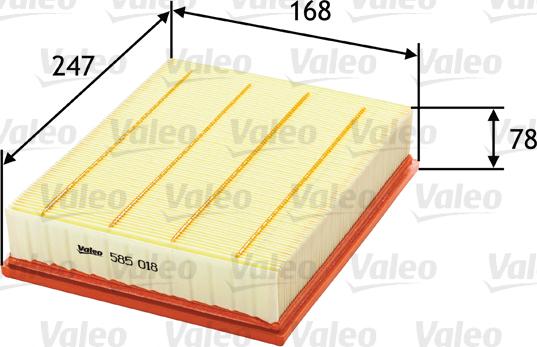 Valeo 585018 - Zracni filter www.parts5.com