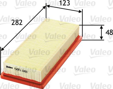 Valeo 585081 - Filtr powietrza www.parts5.com