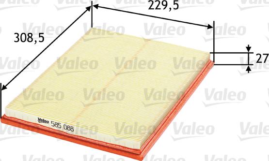 Valeo 585088 - Воздушный фильтр www.parts5.com