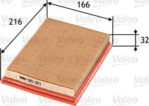 Valeo 585083 - Filtre à air www.parts5.com