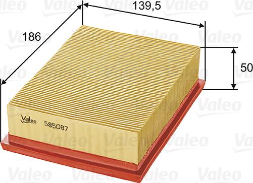 Valeo 585087 - Air Filter www.parts5.com