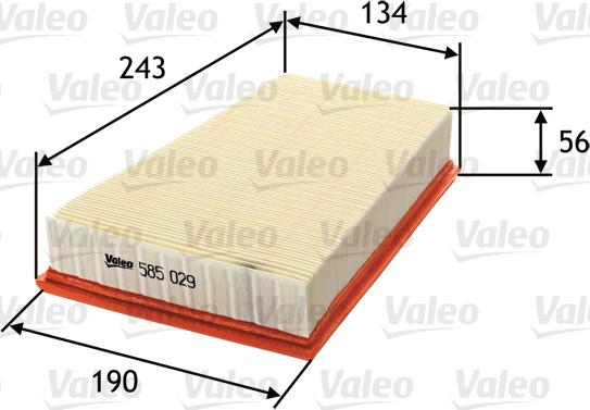 Valeo 585029 - Luftfilter www.parts5.com