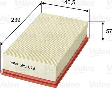 Valeo 585079 - Filtro de aire www.parts5.com