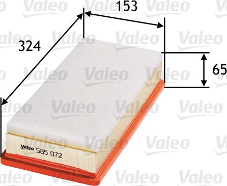 Valeo 585072 - Air Filter www.parts5.com