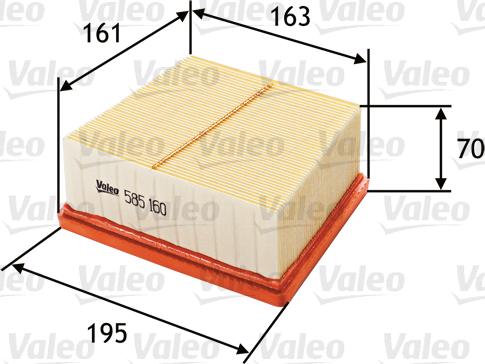 Valeo 585160 - Воздушный фильтр www.parts5.com