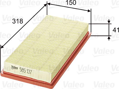 Valeo 585137 - Filtro de aire www.parts5.com