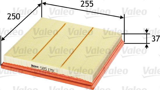 Valeo 585179 - Filtro de aire www.parts5.com