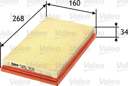 Valeo 585359 - Filtro de aire parts5.com