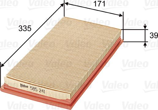 Valeo 585241 - Воздушный фильтр www.parts5.com