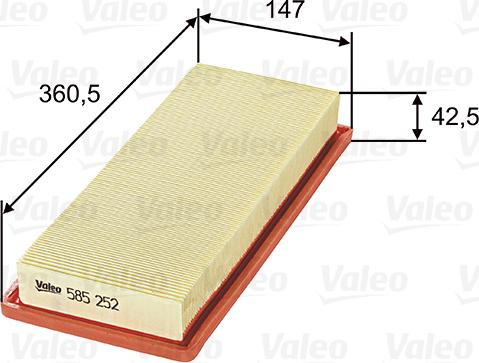 Valeo 585252 - Luftfilter parts5.com