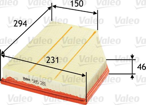 Valeo 585281 - Air Filter parts5.com
