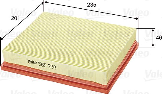 Valeo 585238 - Filtro de aire www.parts5.com